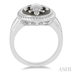 1/20 Ctw Round Cut Diamond Fleur De Lis Ring in Sterling Silver