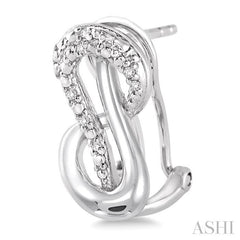 1/20 Ctw Round Cut Diamond Earrings in Sterling Silver