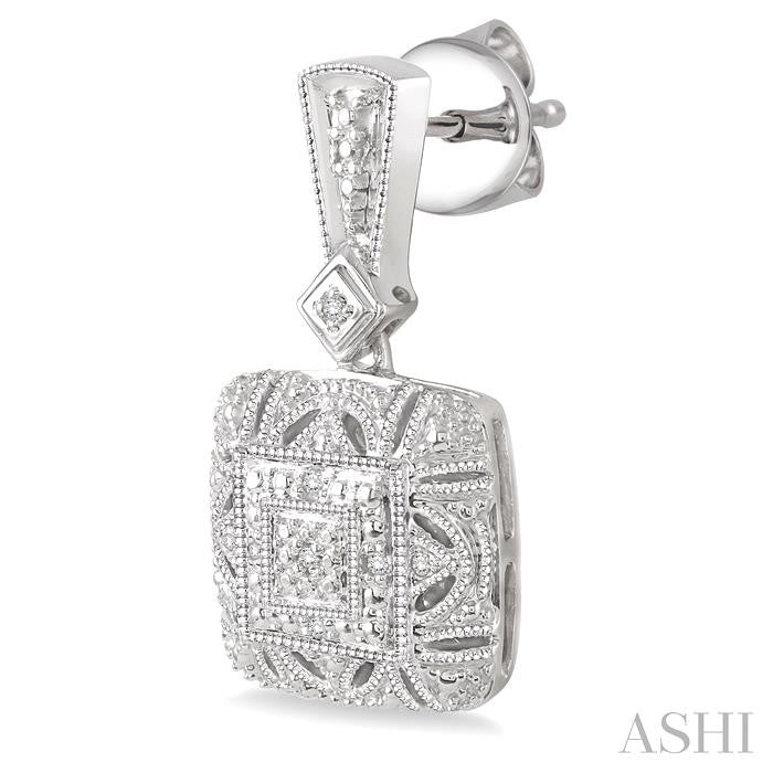 1/20 Ctw Round Cut Diamond Fashion Earrings in Sterling Silver