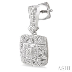 1/20 Ctw Round Cut Diamond Fashion Earrings in Sterling Silver
