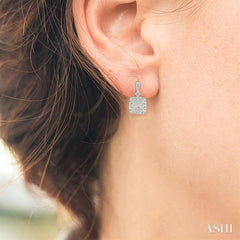 1/20 Ctw Round Cut Diamond Fashion Earrings in Sterling Silver