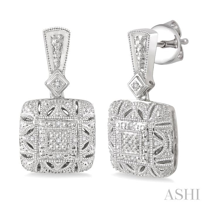 1/20 Ctw Round Cut Diamond Fashion Earrings in Sterling Silver