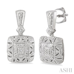 1/20 Ctw Round Cut Diamond Fashion Earrings in Sterling Silver