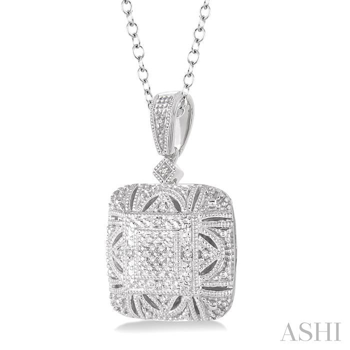 1/20 Ctw Round Cut Diamond Fashion Pendant in Sterling Silver with Chain