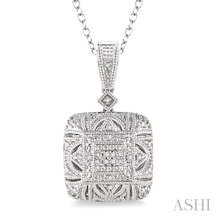 1/20 Ctw Round Cut Diamond Fashion Pendant in Sterling Silver with Chain