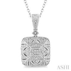 1/20 Ctw Round Cut Diamond Fashion Pendant in Sterling Silver with Chain