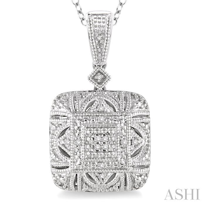1/20 Ctw Round Cut Diamond Fashion Pendant in Sterling Silver with Chain
