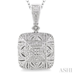 1/20 Ctw Round Cut Diamond Fashion Pendant in Sterling Silver with Chain