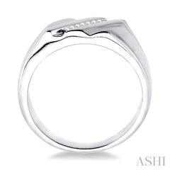 1/20 Ctw Round Cut Diamond Men's Ring in Sterling Silver