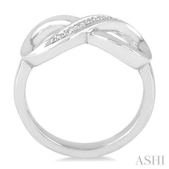 1/50 Ctw Round Cut Diamond Infinity Ring in Sterling Silver