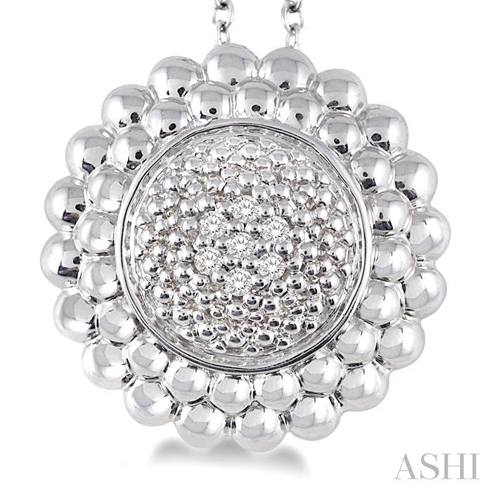 1/50 Ctw Round Cut Diamond Pendant in Sterling Silver with Chain