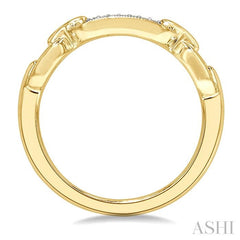 1/10 Ctw Round Cut Diamond Paperclip Ring in Yellow Gold Vermeil