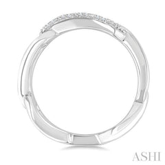 1/10 Ctw Round Cut Diamond Bold Knot Link Fashion Ring in Sterling Silver