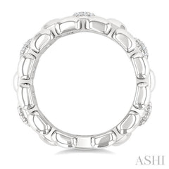 1/10 Ctw Bold Panther Link Round Cut Diamond Fashion Ring in Sterling Silver