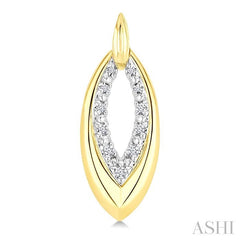 1/10 Ctw Marquise Shape Inner Link Round Cut Diamond Earrings in Yellow Gold Vermeil