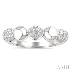 5 MM Bold Bead and 1/20 Ctw Round Cut Diamond Fashion Ring in Sterling Silver