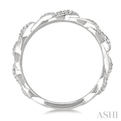 1/20 Ctw Round Cut Diamond Curb & Cuban Ring in Sterling Silver