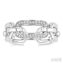 1/20 Ctw Bold Round Cut Diamond Paperclip Ring in Sterling Silver