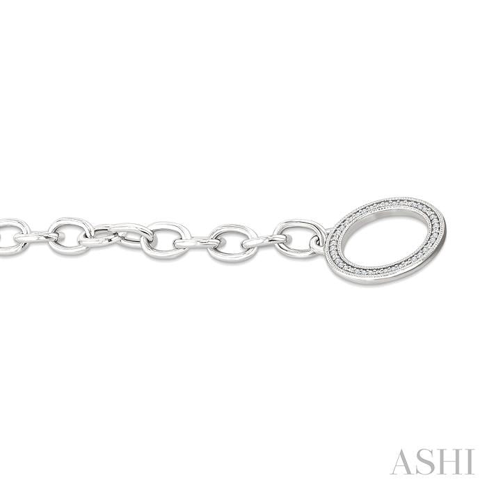 1/10 Ctw Circle Toggle Round Cut Diamond Fashion Bracelet in Sterling Silver