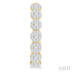 2 Ctw Lovebright Round Cut Diamond Hoop Earrings in 14K Yellow and White Gold