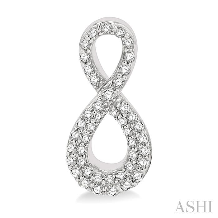 1/3 Ctw Round Cut Diamond Infinity Earring in 14K White Gold
