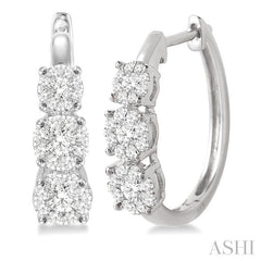 3/4 Ctw Diamond Lovebright Earrings in 14K White Gold
