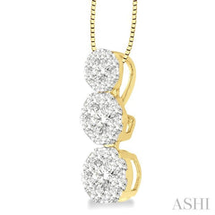 1/2 Ctw Diamond Lovebright Pendant in 14K Yellow and White Gold with Chain