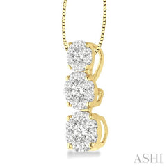 1/4 Ctw Diamond Lovebright Pendant in 14K Yellow and White Gold with Chain