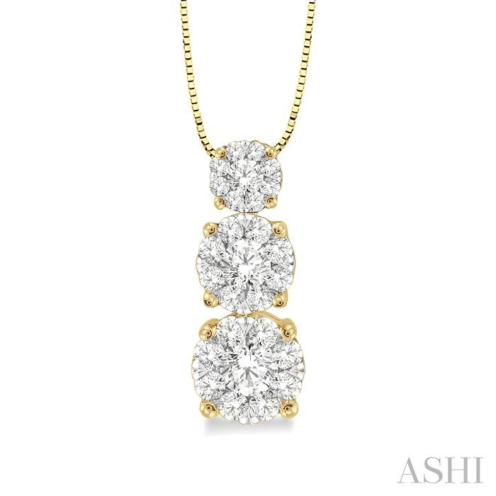 1/4 Ctw Diamond Lovebright Pendant in 14K Yellow and White Gold with Chain