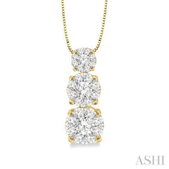 1/4 Ctw Diamond Lovebright Pendant in 14K Yellow and White Gold with Chain