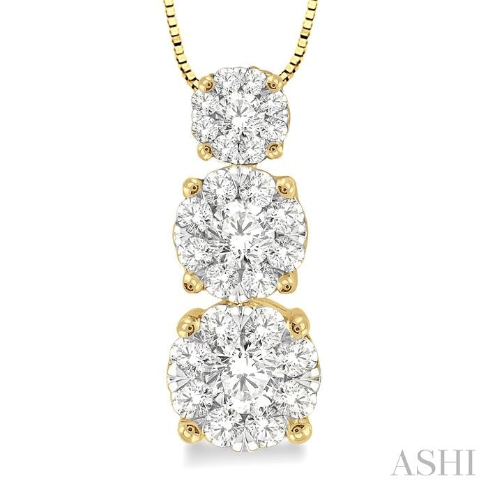 1/4 Ctw Diamond Lovebright Pendant in 14K Yellow and White Gold with Chain