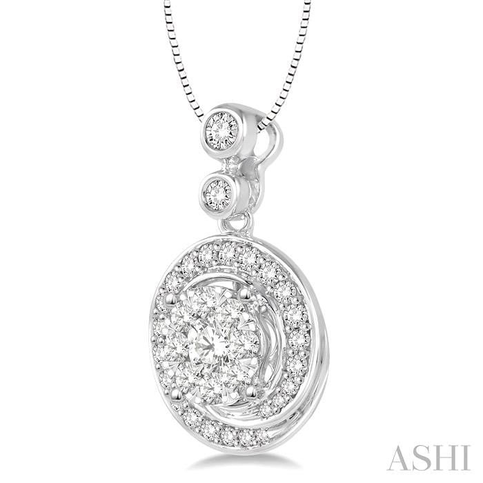 1/2 Ctw Diamond Lovebright Pendant in 14K White Gold with Chain