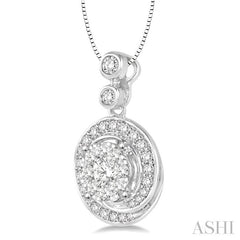 1/2 Ctw Diamond Lovebright Pendant in 14K White Gold with Chain