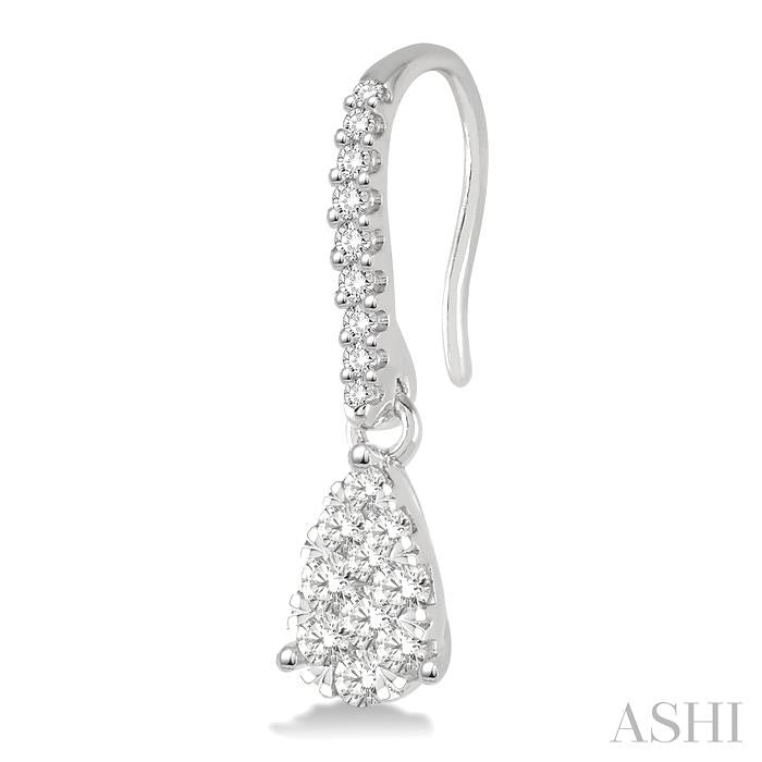 1/2 Ctw Pear Shape Diamond Lovebright Earrings in 14K White Gold