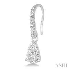 1/2 Ctw Pear Shape Diamond Lovebright Earrings in 14K White Gold