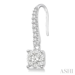 3/4 Ctw Round Shape Diamond Lovebright Earrings in 14K White Gold