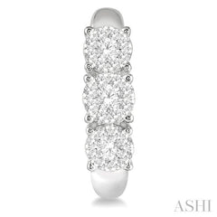 3/4 Ctw Lovebright Round Cut Diamond Earrings in 14K White Gold