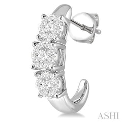 1/2 Ctw Lovebright Round Cut Diamond Earrings in 14K White Gold