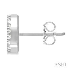 1/10 Ctw Initial 'D' Round Cut Diamond Earrings in 10K White Gold