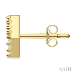 1/10 Ctw Initial 'Y' Round Cut Diamond Earrings in 10K Yellow Gold