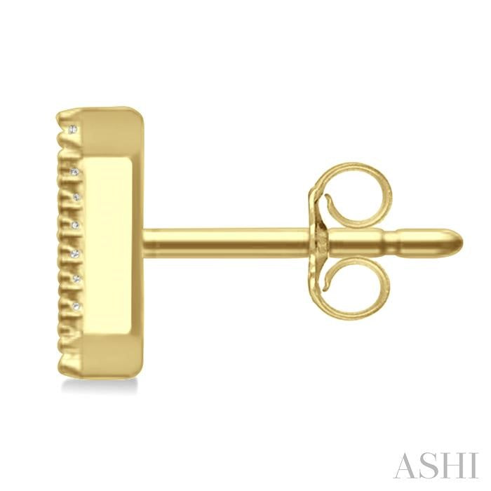 1/10 Ctw Initial 'Z' Round Cut Diamond Earrings in 10K Yellow Gold
