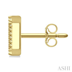 1/10 Ctw Initial 'Z' Round Cut Diamond Earrings in 10K Yellow Gold