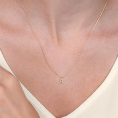 1/20 Ctw Initial 'Y' Round Cut Diamond Pendant With Chain in 14K Yellow Gold