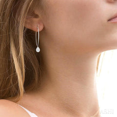 1/2 Ctw Pear Shape Dangler Lovebright Round Cut Diamond Earring in 14K White Gold