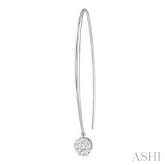 1/2 Ctw Round Dangler Lovebright Diamond Earring in 14K White Gold