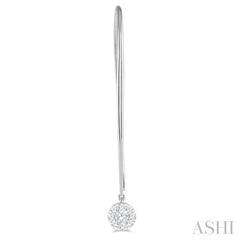 1/2 Ctw Round Dangler Lovebright Diamond Earring in 14K White Gold
