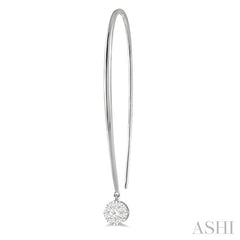 1/3 Ctw Round Dangler Lovebright Diamond Earring in 14K White Gold