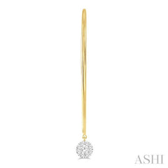 1/3 Ctw Round Dangler Lovebright Diamond Earring in 14K Yellow and White Gold
