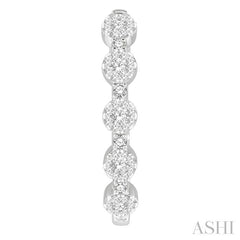 1 Ctw Circular Five Mount Lovebright Round Cut Diamond Hoop Earrings in 14K White Gold