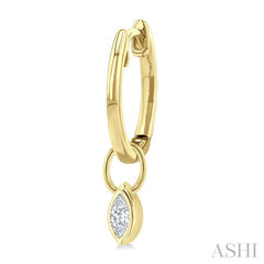 1/3 Ctw Bezel Set Marquise Cut Diamond Huggie Earrings in 14K Yellow Gold